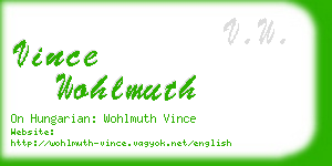 vince wohlmuth business card